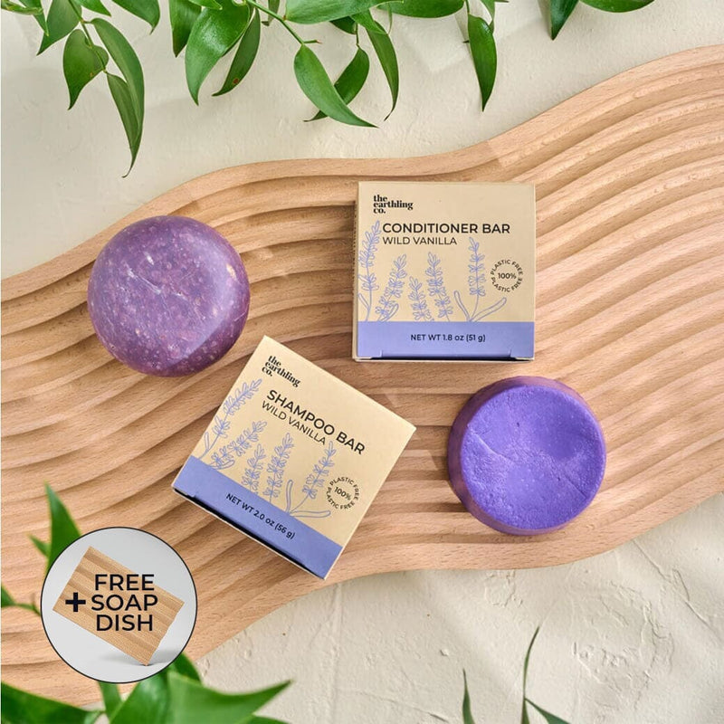50% Off Shampoo & Conditioner for Hair Strength and Moisture + Free 4" Wooden Soap Dish