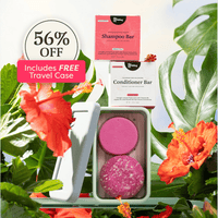 
            Hibiscus Petal Shampoo and Conditioner For Thickness & Volume + Free Travel Case