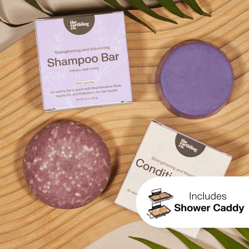 Shampoo and Conditioner for Thickness & Volume + Includes Free Shower Caddy