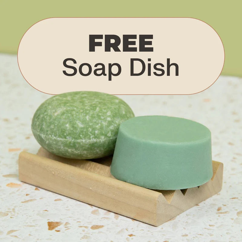 
        Shampoo & Conditioner for Hair Strength and Moisture + Free 4" Wooden Soap Dish