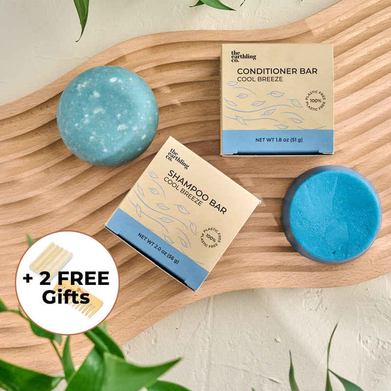 Shampoo & Conditioner For Hair Strength And Moisture + Free 4" Wooden Soap Dish and Bamboo Comb