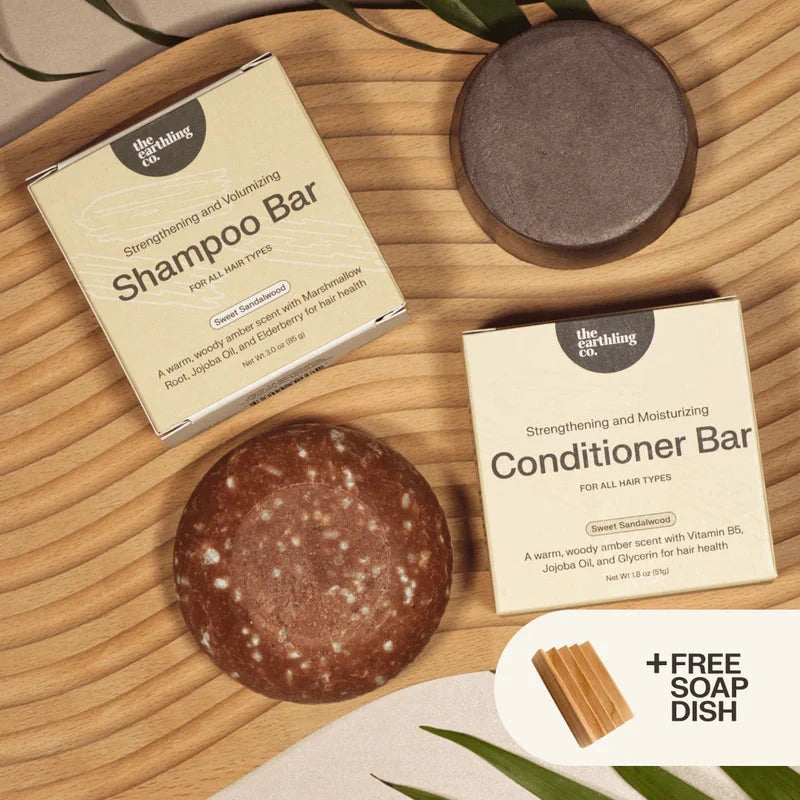 Shampoo & Conditioner for Hair Strength and Moisture + Free Soap Dish