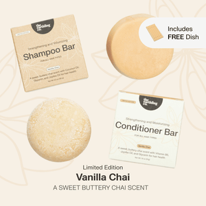 Shampoo & Conditioner for Hair Strength and Moisture + Includes Free Soap Dish Vanilla Chai 